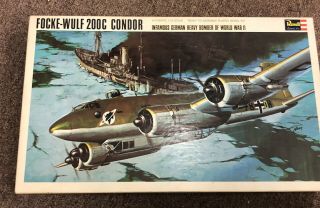Vintage 1965 Revell Model Kit Fock - Wulf 200c Condor Wwii German Bomber 1:72