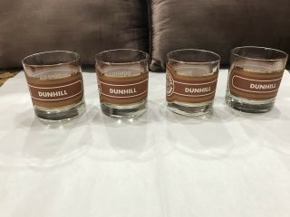 Set Of Four Vtg Dunhill Scotch Glasses Montecruz Las Palmas Cigar Label Tobacco 2