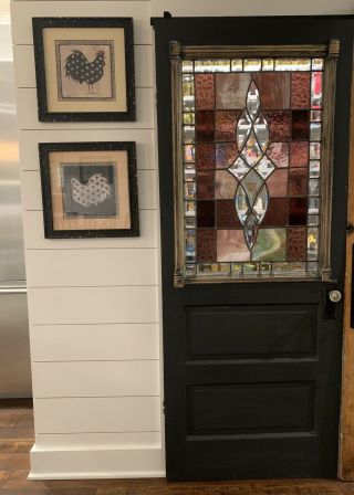 Vintage Antique Wood Door Ornate Awesome Nautical Beveled Glass Pantry