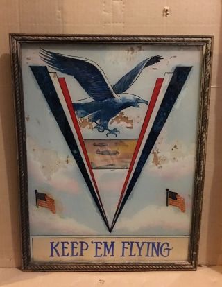 Vintage Keep Em Flying United States Army Air Force 17” X 13”