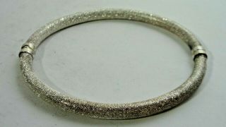 Vintage Milor.  925 Sterling Silver Mesh Hinged Bangle Bracelet Italy 13.  8g
