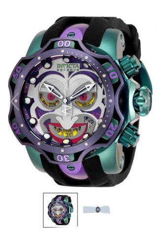Invicta 52mm Dc Comics Joker Venom Ltd.  Ed.  Swiss Movt Chrono Green Purple Watch