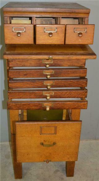 18754 Oak Sectional File Cabinet – Library Bureau Sole Makers 5