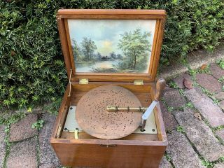 Antique Regina Disc Music Box W Christmas “oh Tannenbaum”excellent Cond