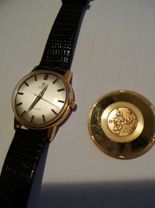 Gold 18k Mod 165003 Omega Seamaster Automatic Vintage Man Whatch 1960s Cal 552