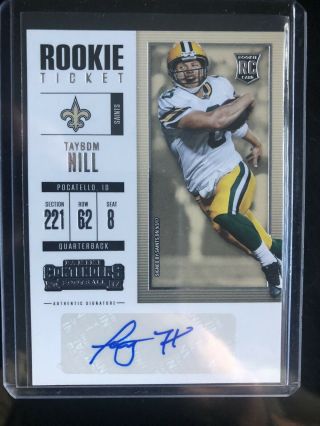 2017 Contenders Tayson Hill Rookie Ticket Auto Packers Saints Psa?