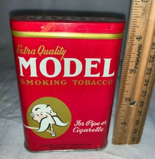 Antique Model Smoking Pipe Cigarette Tin Litho Tobacco Vertical Pocket Can 3