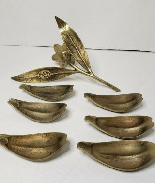 Vintage Brass Lily Flower Ashtray,  Removable Petals,  Mid Century Modern 2