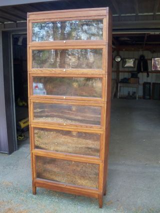 Antique Oak Barrister Bookcase Macey 7 