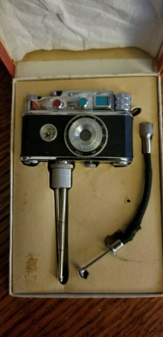 Rare Vintage Photo Lite Mini Camera Cigarette Table Lighter " Occupied Japan "
