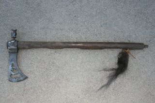 Antique Southern Plains Native American Pipe Tomahawk Early Indian Axe Weapon