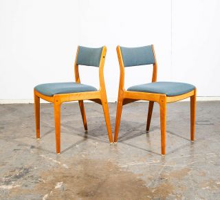 Mid Century Danish Modern Dining Chairs Set 6 Solid Oak Uldum Johannes Andersen 4