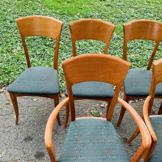 Set Of 6 Vintage A.  Sibau Mid Century Dining Chairs Bentwood MCM 5