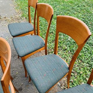 Set Of 6 Vintage A.  Sibau Mid Century Dining Chairs Bentwood MCM 6