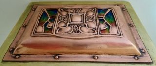 Copper/Brass/Enamel Arts & Crafts Box: Liberty & Co,  Archibald Knox,  AE Jones 3