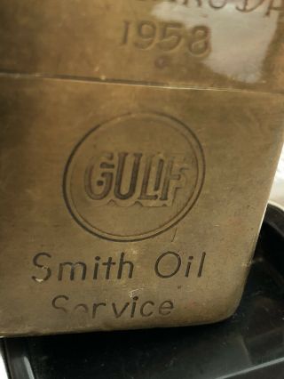 GULF OIL ZIPPO 1958 LIGHTER PAT PEND 2517191 SMITH OIL (.  -. ) Stk Z617 2
