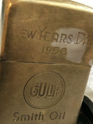 GULF OIL ZIPPO 1958 LIGHTER PAT PEND 2517191 SMITH OIL (.  -. ) Stk Z617 3