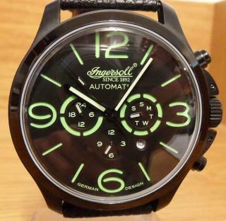 Mens Vintage Military Ingersoll Automatic Totem In1503bkgr Big Face Analog Watch