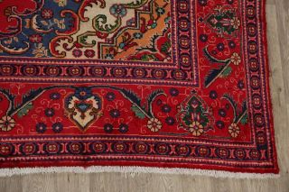 Vintage Floral Traditional Area Rug Wool Hand - Knotted Oriental Carpet 10x13 RED 6
