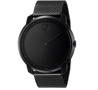 Movado Bold 3600261 Black Ion Stainless Steel Mesh Men 