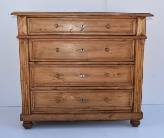 Antique Pine Chest Of Four Drawers