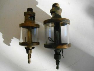 2 Vintage Brass And Glass Oilers,  Essex Brass Corp,  Hit And Miss Engine