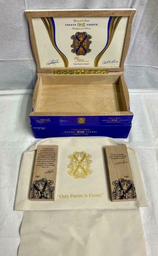 Arturo Fuente Opus X 20th Anniversary Cigar Box Empty With Dust Bag & Outer Box