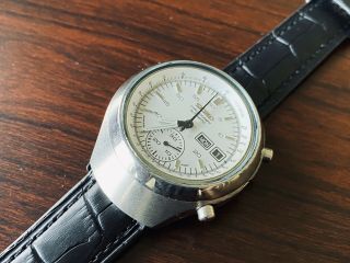 Vintage Seiko Chronograph 6139 - 6002 666426 Automatic Japan All White Dial Watch