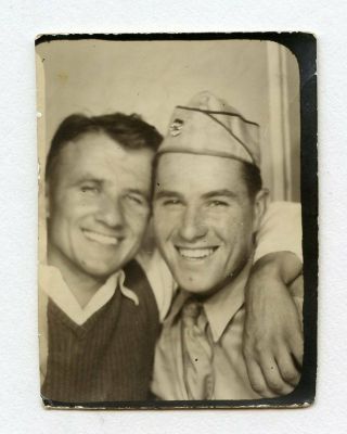 15 Vintage Photo Booth Affectionate Soldier Boy Men In Love Snapshot Gay