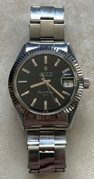 Vtg Invicta Royal Marine Automatic All Stainless Steel Case From 1970 Aprox.