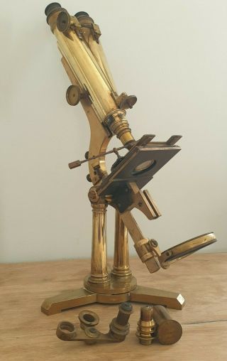 Antique Smith & Beck Binocular Microscope " Best N0.  1 " Serial 1530.  Circa 1856