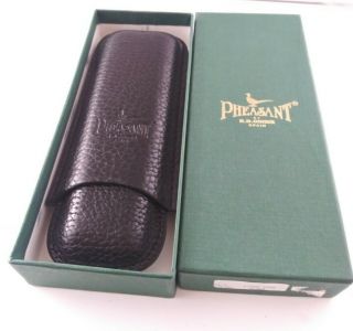 Vintage Pheasant By R.  D Gomez Cigar Black Leather Case Made In Spain