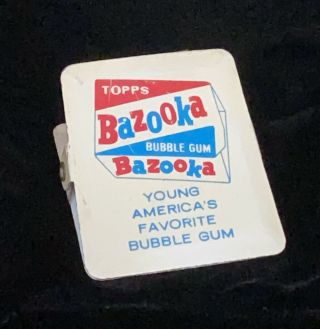 Stocking Stuffer Vintage Topps Bazooka Bubble Gum Advertising Metal Clip
