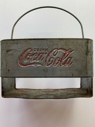 Vintage Coca - Cola Steel Metal Bottle Holder Carrier 6 Pack