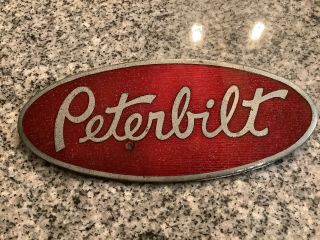Peterbilt Metal Hood Emblem Vintage.  Not Porcelain Sign Oil Gas Soda Street
