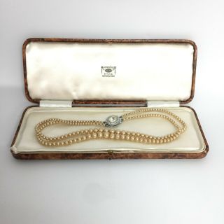 Vintage Imitation Pearl Necklace In Case 2 Strands 16 " 32033 Cp