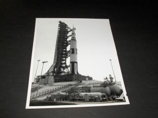 Vintage May 25,  1966 Nasa Apollo Saturn Rocket 500 - F Roll Out B&w Photo