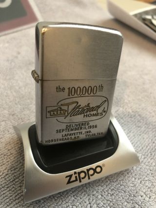 National Homes Zippo 1958 Lighter Pat Pend 2517191 (.  -. ) Stk Z988