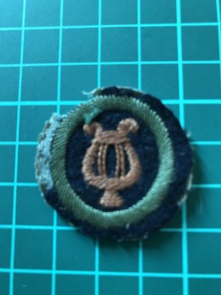 Vintage Scouting Memorial - 1910’s Blue Felt Proficiency Badge - Musician