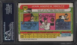 1989 Topps Big Baseball John Smoltz ROOKIE RC 260 PSA 10 GEM 2