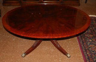 Flame Mahogany & Satinwood Oval Regency Coffee Cocktail Table