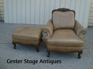 60517 Hancock Moore Leather Chair W/ Ottoman Stool