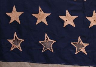 Authentic Antique Western Colorado State,  38 Star American Flag,  Cut - Hole Stars 5