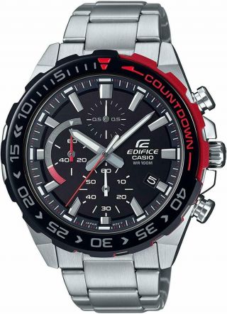 Casio Mens Chronograph Quartz Watch With Stainless Steel Strap Efr - 566db - 1avuef