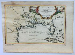 Texas Mississipi 1701 Nicolas De Fer 18e Century Unusual Antique Map