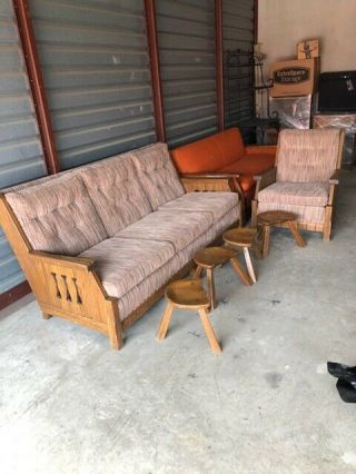 Cowboy Lodge Vintage Ranch Oak Furniture Sofa/Couch by A Brandt 3