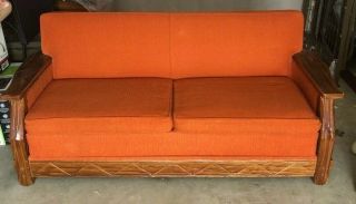 Vintage Ranch Oak Furniture Hide - A - Bed Sleeper Couch By A Brandt Of Ft Worth
