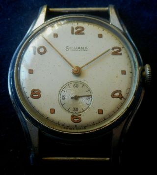 Vintage 1950s SILVANA 15 Jewels Swiss Made Running Wristwatch 3