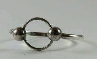 Vintage Modernist Taxco Mexico Sterling Silver Ts 102 Bangle Bracelet 15.  7 Grams