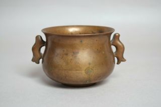 A ANTIQUE CHINESE BRONZE CENSER BOWL,  XUANDE MARK,  18TH CENTURY 3